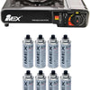 Imex Gaskocher im Tragekoffer Edelstahl + 8x Gaskartusche 227g