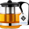 Viviana Glas-Teekanne 1,25 L – Shov Edition mit Edelstahl-Teesieb | Hitzebeständige Teekanne für losen Tee & Kräuter im klaren Premium-Design