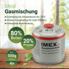 Imex 500g Butan Gaskartuschen – Leckagesicher & Vielseitig für Campingkocher & Outdoor-Geräte - 6 Stück