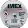 IMEX Gaskartusche 190g – Stechkartusche Camping Gas Kartusche – Butan Gasdose für Campingkocher, Gaskocher, Lötbrenner, Abflammgerät – verschiedene Mengen wählbar – EN 417